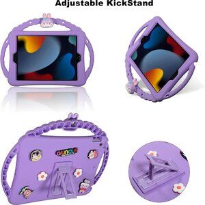 iPad Mini 7th/6th Gen Kids Case 8.3in Shockproof Bunny 3-Handle Stand Purple